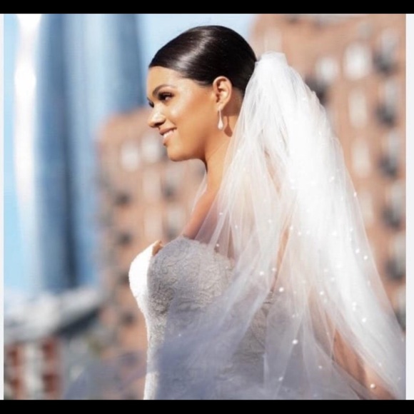 David's Bridal Elegant White Veil - Picture 1 of 4